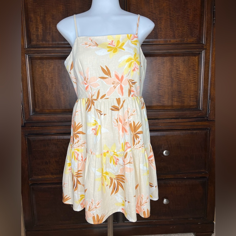 Forever 21 Floral Mini Dress in Cream and Yellow